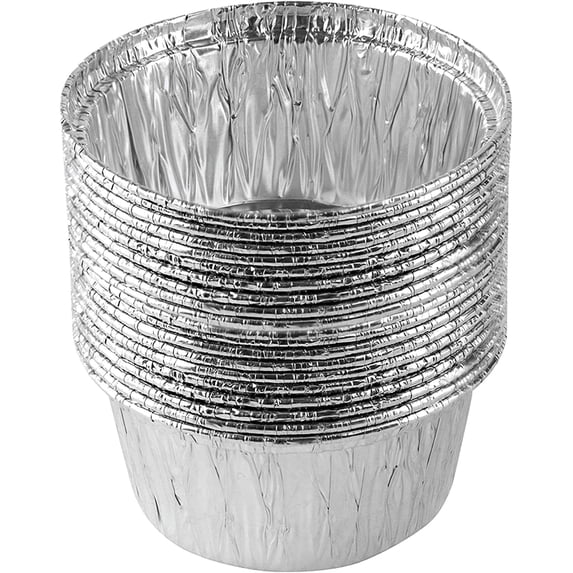PLASTICPRO 3.5” Ramekins Disposable Aluminum Pans Cupcake & Muffin Tins, 20-Pack