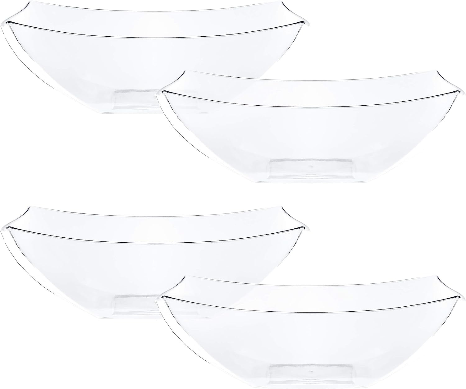 PLASTICPRO 32 Oz Disposable Clear Plastic Square Serving Bowls, Perfect ...