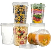 PLASTICPRO 32 Oz Twist Cap Meal Prep Containers Reusable Food Storage Containers with Lids, 6-Pack