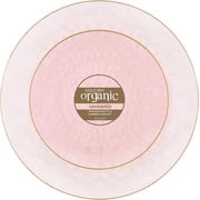 PLASTICPRO 32-piece Pink Hammered Plastic Plates Combo Set Disposable Elegant Plates for Party, 7 & 10