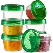 PLASTICPRO 4 Oz Twist Cap Meal Prep Containers Reusable Food Storage Containers with Lids, 6-Pack