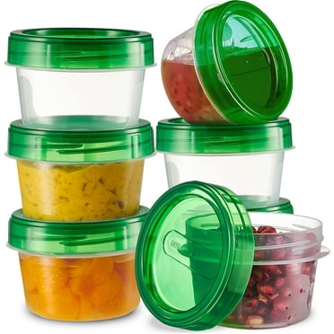 PLASTICPRO 4 Oz Twist Cap Meal Prep Containers Reusable Food Storage Containers with Lids, 6-Pack