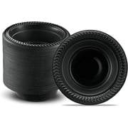 PLASTICPRO 5 Oz Black Plastic Bowls Round Disposable Microwavable Bowls, 100-Pack