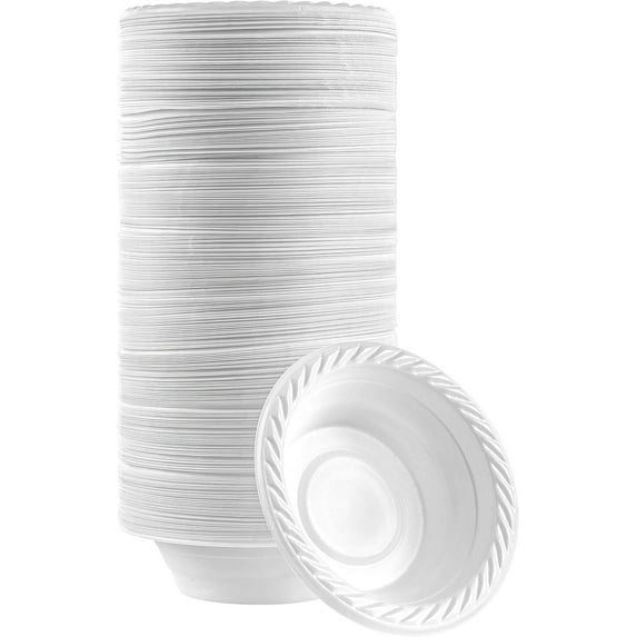 PLASTICPRO 5 Oz White Plastic Bowls Round Disposable Microwavable Bowls, 800-Pack