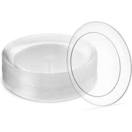 PLASTICPRO 6” Crystal Clear Plastic Plates Disposable Plates for Party, 80-Pack