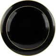 thumbnail image 1 of PLASTICPRO 7” & 10” Combo Plastic Plates Disposable Dinnerware Set, Black & Gold Rim 32-Pack, 1 of 3