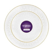 PLASTICPRO 7” & 10” Combo Plastic Plates Disposable Dinnerware Set, Clear Hammered Design 64-Pack