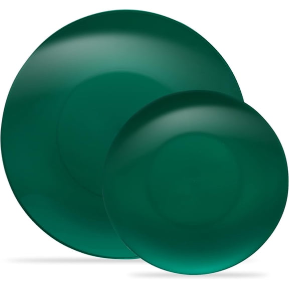 PLASTICPRO 7” & 10” Combo Plastic Plates Disposable Dinnerware Set, Green 32-Pack