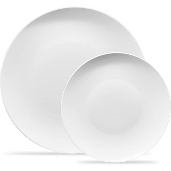 PLASTICPRO 7” & 10” Combo Plastic Plates Disposable Dinnerware Set, White 4-Pack