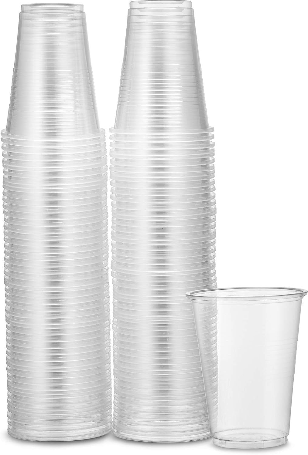 PLASTICPRO 7 Oz Clear Disposable Plastic Cups, 100Pack, For Parties