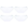 thumbnail image 1 of PLASTICPRO 8 Oz Disposable Serving Bowls White Plastic Square Snack Bowls, 4-Pack, 1 of 8