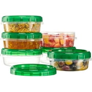 PLASTICPRO 8 Oz Twist Cap Meal Prep Containers Reusable Food Storage Containers with Lids, 6-Pack