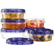 PLASTICPRO 8 Oz Twist Cap Meal Prep Containers Reusable Food Storage Containers with Lids, 6-Pack