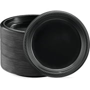 PLASTICPRO 9  Black Plastic Plates Lightweight Disposable Plates for Parties, 400-Pack