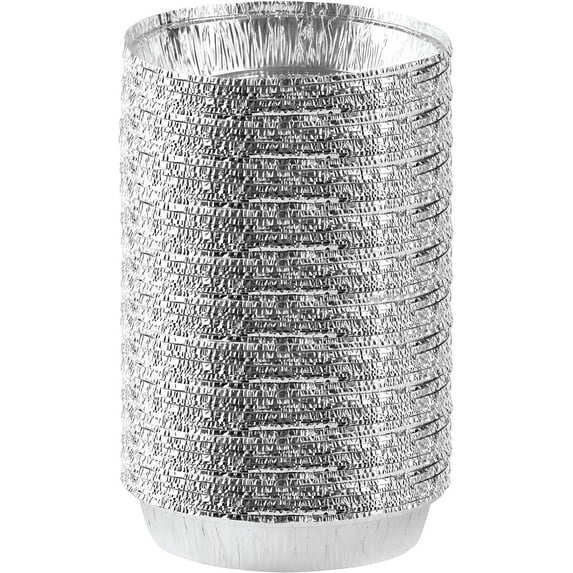 PLASTICPRO 9” Round Disposable Pans Non Stick Aluminum Foil Baking Pans, 50-Pack