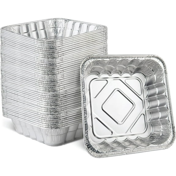 PLASTICPRO Aluminum Foil Baking Pans 10" x 10'" x 3" Square Tin Foil Cake Pan for Ovens