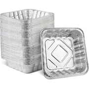 PLASTICPRO Aluminum Foil Baking Pans 10" x 10" x 3" Square Tin Foil Cake Pan for Ovens