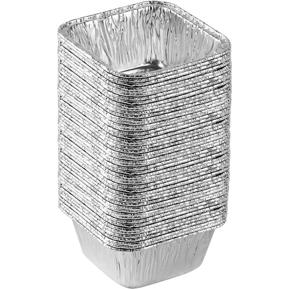 PLASTICPRO Aluminum Foil Baking Pans 4.25" x 4.25" x 2" Square Tin Foil Cake Pan for Ovens
