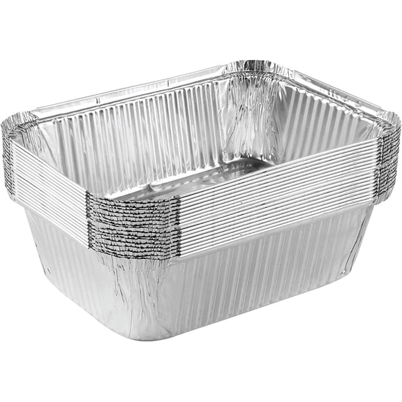 PLASTICPRO Aluminum Foil Baking Pans 7" x 10'"x 3" Oblong Tin Foil Cake Pan for Ovens