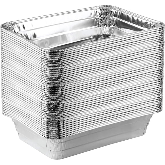 PLASTICPRO Aluminum Foil Baking Pans 7" x 10'"x 3" Oblong Tin Foil Cake Pan for Ovens