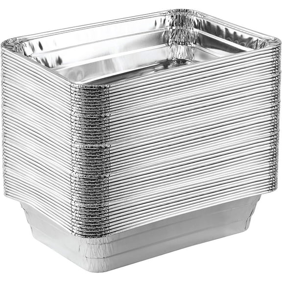 PLASTICPRO Aluminum Foil Baking Pans 7" x 10'"x 3" Oblong Tin Foil Cake Pan for Ovens