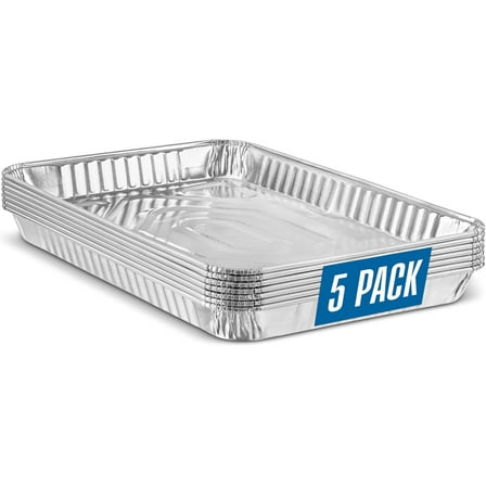 PLASTICPRO Aluminum Foil Cookie Sheets for Baking 9” x 13” Sheet Pans, 5-Pack