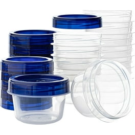 Paylak 12 Storage Round Clear Container with Screw Lids for Small Items Organizer 1.5 Inches