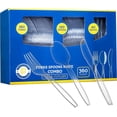 thumbnail image 1 of PLASTICPRO Clear Heavyweight Plastic Silverware Disposable Cutlery Set with Forks, Spoons & Knives, 360-Pack, 1 of 9