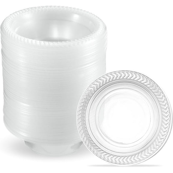 PLASTICPRO Clear Plastic Bowls 5 oz Plastic Soup Bowls for Party, BBQ and Events, 80 Pack