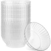 PLASTICPRO Clear Plastic Dessert Bowls 6 oz Plastic Silverware for Party Supplies, 60 Pack