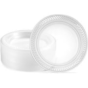 PLASTICPRO Clear Plastic Plates 6” Disposable Plates for Party, BBQ and Events, 80 Pack