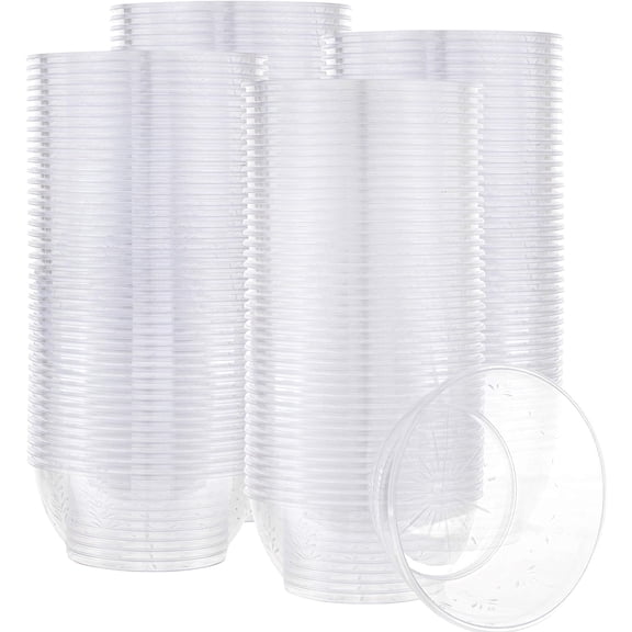 PLASTICPRO Clear Plastic Serving Bowls 6 oz Plastic Dessert Cups, 200-Pieces