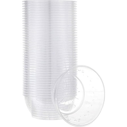 PLASTICPRO Clear Plastic Serving Bowls 6 oz Plastic Dessert Cups, 50-Pieces