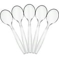 PLASTICPRO Clear Plastic Soup Spoons Heavy Duty Disposable Silverware
