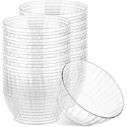 PLASTICPRO Crystal Clear Plastic Bowls 10 oz Disposable Bowls Plastic Silverware, 50 Pack