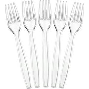 PLASTICPRO Disposable Plastic Forks Heavyweight Utensils Silverware, Clear, Pack of 300