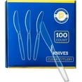 thumbnail image 1 of PLASTICPRO Disposable Plastic Knives Silverware Heavyweight Utensils, Clear, Pack of 100, 1 of 9