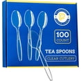thumbnail image 1 of PLASTICPRO Disposable Plastic Teaspoons Heavyweight Tea Spoons, Clear, Pack of 100, 1 of 9