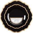 thumbnail image 1 of PLASTICPRO Elegant Plastic Dinner Plates Black & Gold Contemporary Plastic Silverware, 128 Pack, 1 of 7