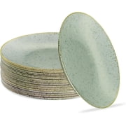 PLASTICPRO Granite Plastic Dinner Plates 7  Elegant Plastic Plates Party Supplies, 30-Pack