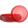 thumbnail image 1 of PLASTICPRO Pack of 30 Disposable Plastic Plates Fancy Dinner Plate Heavy Weight, Hammered Red 7”, 1 of 7