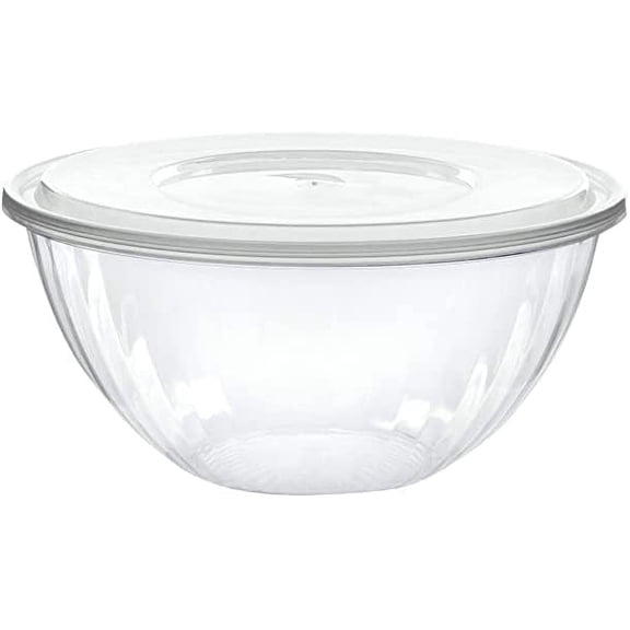 PLASTICPRO Plastic Bowls with Lids 150 oz Disposable Containers with Lids, 2 Pack