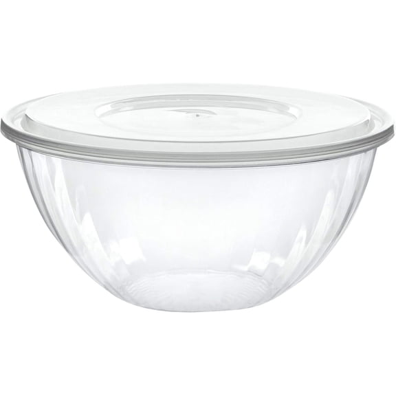 PLASTICPRO Plastic Bowls with Lids 150 oz Disposable Containers with Lids, 4 Pack