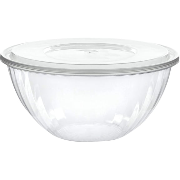 PLASTICPRO Plastic Bowls with Lids 150 oz Disposable Containers with Lids, 8 Pack