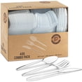 thumbnail image 1 of PLASTICPRO Plastic Silverware Kitchen Utensil Set Disposable Plastic Forks, Spoons and Knives, 400 Pack, 1 of 7