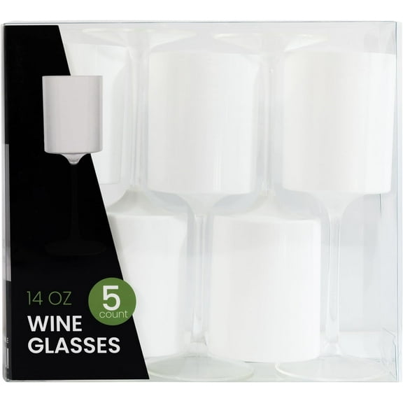 PLASTICPRO Plastic Wine Glasses Disposable 14 oz Plastic Cocktail Cups, 10 Pack