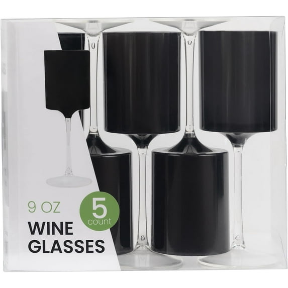 PLASTICPRO Plastic Wine Glasses Disposable 9 oz Plastic Cocktail Cups, 10 Pack