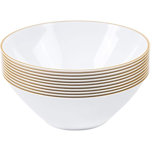 PLASTICPRO Primrose Disposable Plastic Bowls 6oz Plastic Dessert Plates, 30-Pack