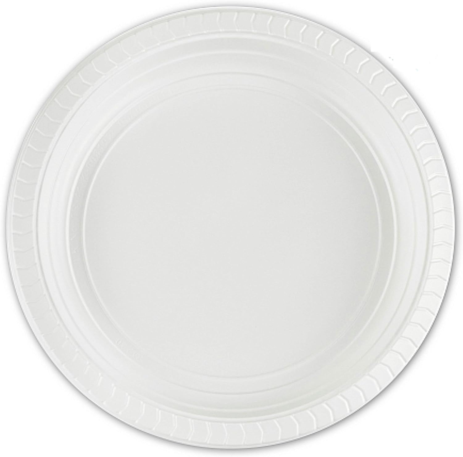 PLASTICPRO Round Plastic Plates Disposable and Microwavable Dinner