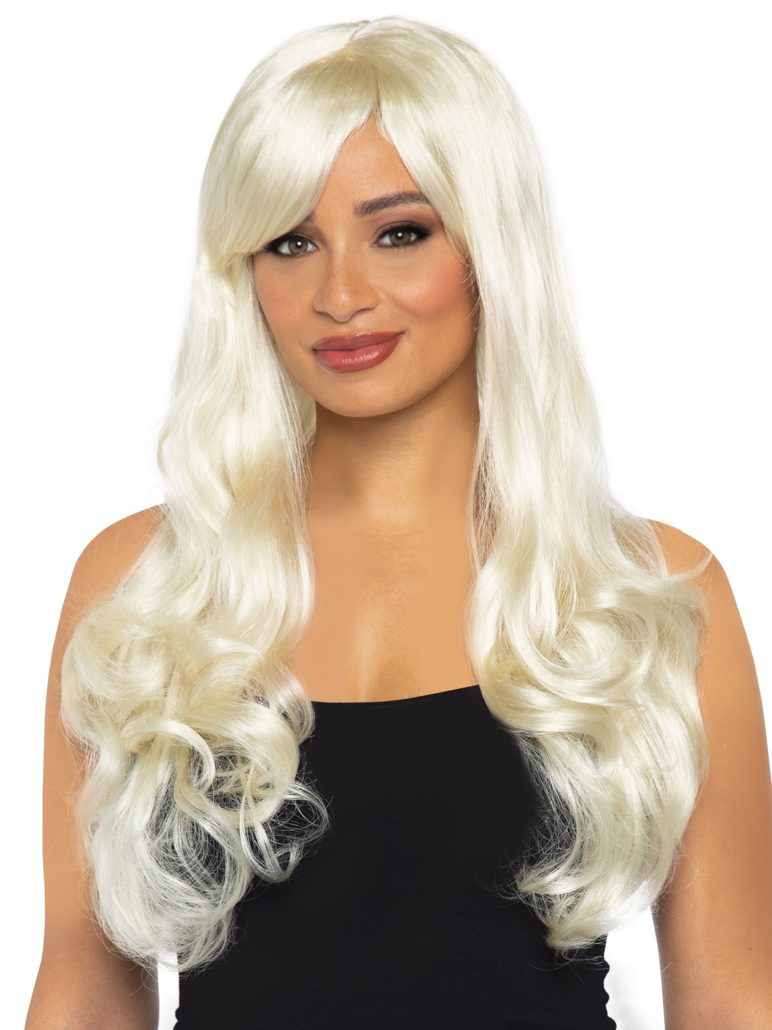 Long Wavy Costume Wig with off center Part, Platinum Blonde, for Adults, by Wonderland Costume